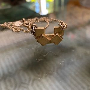 Madewell Short Chain Cube Pendant Necklace